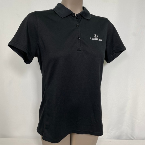 Lexus Embroidered Logo Clique Black Pique Polo Shirt Women's MEDIUM - Picture 7 of 12
